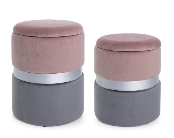 Set 2 pouf contenitore "Polina" Bz