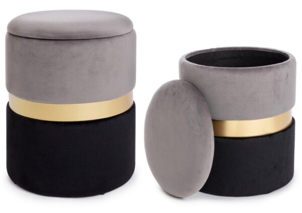 Set 2 pouf contenitore "Polina" Bz - immagine 6