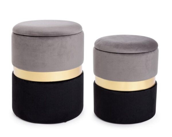 Set 2 pouf contenitore "Polina" Bz - immagine 7