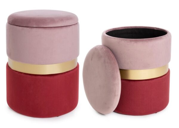 Set 2 pouf contenitore "Polina" Bz - immagine 3