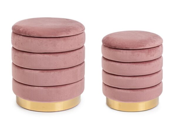 Set 2 pouf contenitore "Darina" Bz