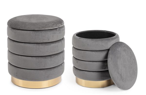 Set 2 pouf contenitore "Darina" Bz - immagine 5