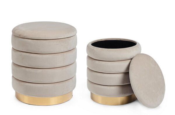 Set 2 pouf contenitore "Darina" Bz - immagine 2