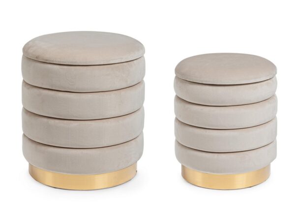 Set 2 pouf contenitore "Darina" Bz - immagine 3