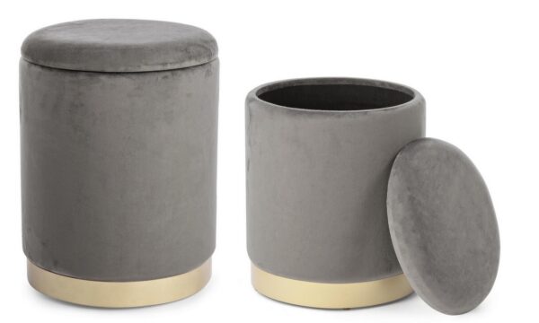 Set 2 pouf contenitore "Polina" Bz - immagine 4