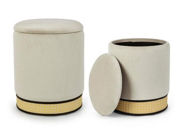 Set 2 pouf contenitore "Milena" Bz - immagine 6