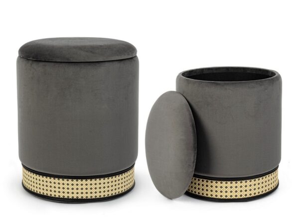 Set 2 pouf contenitore "Milena" Bz - immagine 5