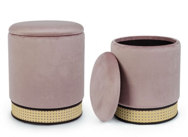 Set 2 pouf contenitore "Milena" Bz - immagine 2
