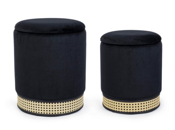 Set 2 pouf contenitore "Milena" Bz