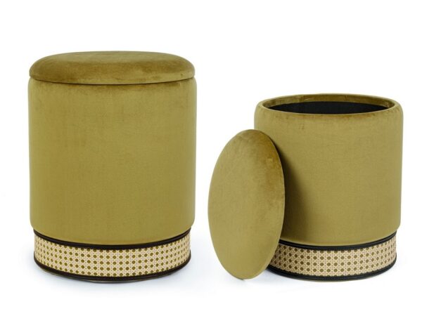 Set 2 pouf contenitore "Milena" Bz - immagine 3