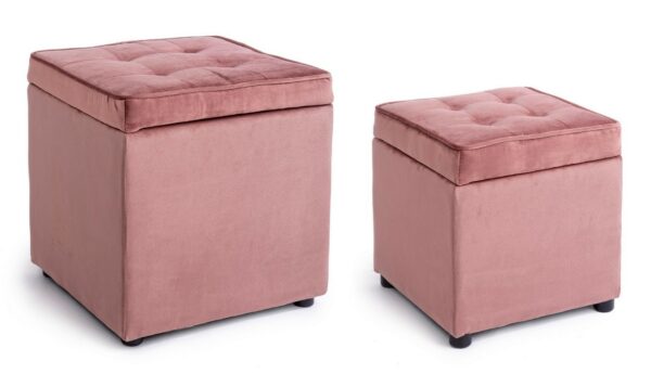 Set 2 Pouf "Bellville" Bz - immagine 2