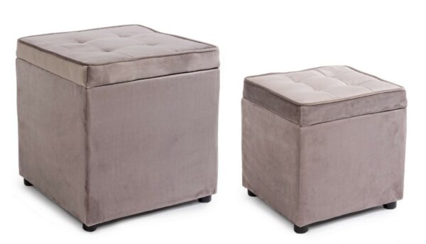Set 2 Pouf "Bellville" Bz - immagine 4