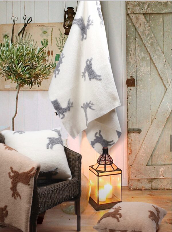 Plaid in lana cotta “Cervo” Burgassi home