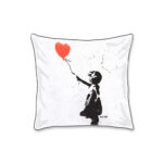 Cuscino arredo "Bambina con palloncino di Banksy" Tessitura Randi