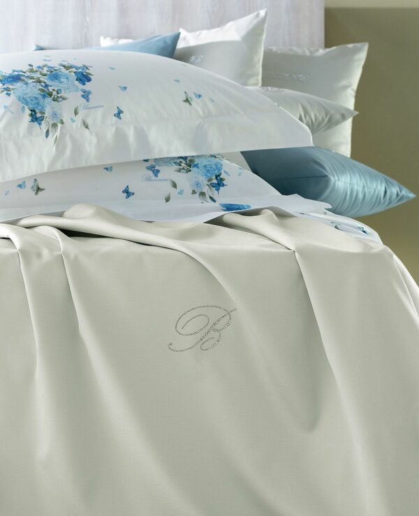 Copriletto liscio matrimoniale "Note Blu" Blumarine