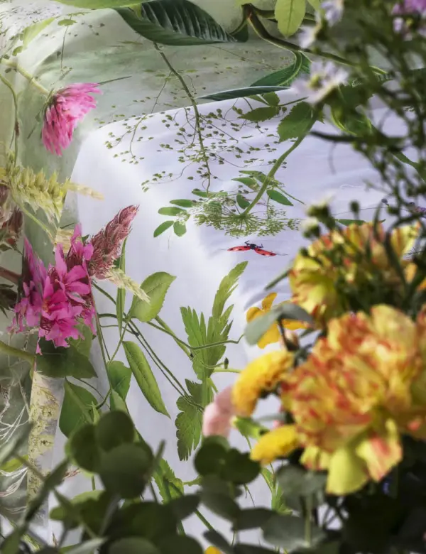 Trapuntina 100 gr matrimoniale "Fiori di campo" Tessitura Randi - immagine 3