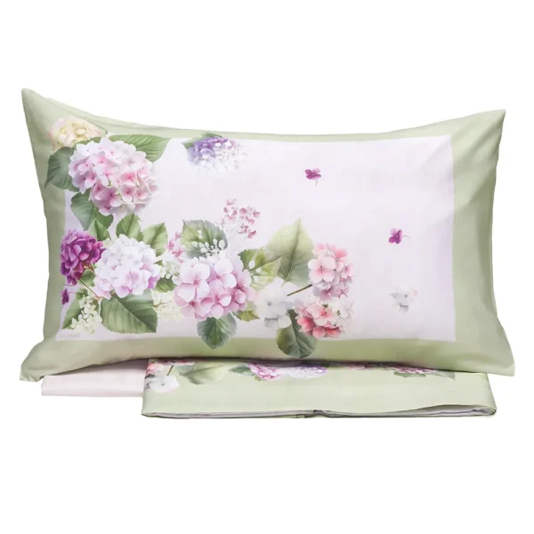 Completo lenzuola matrimoniale "Hydrangea" Tessitura Randi