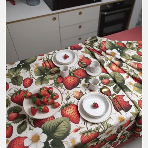 Tovaglia antimacchia "Fragole" Tessitura Randi