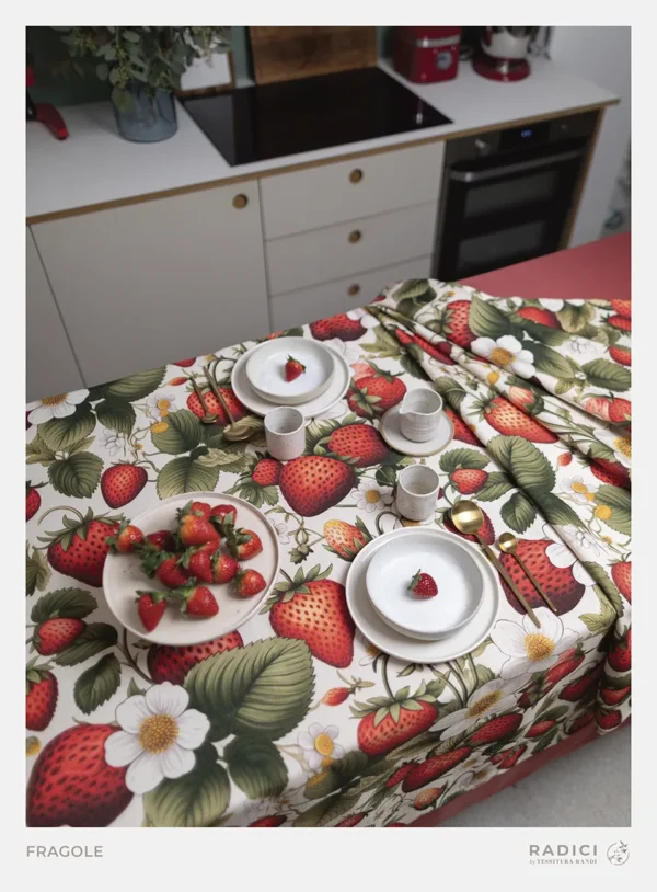 Tovaglia antimacchia "Fragole" Tessitura Randi