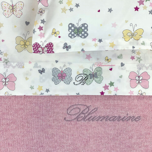 Completo lenzuola culla "Farfalle" Blumarine Baby
