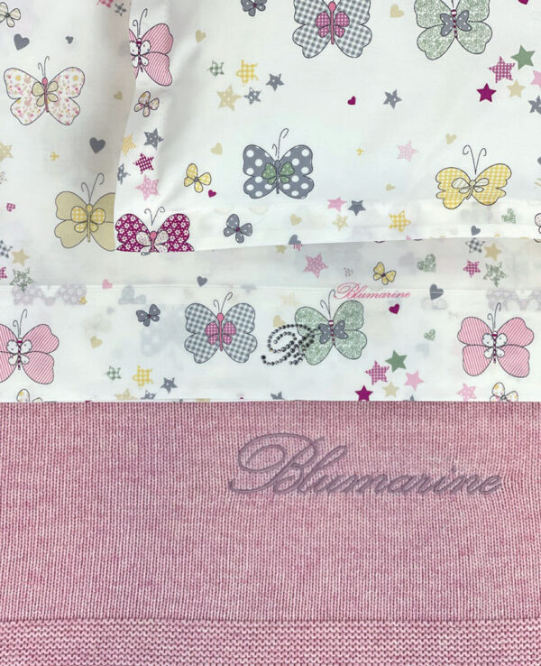 Completo lenzuola lettino "Farfalle" Blumarine Baby